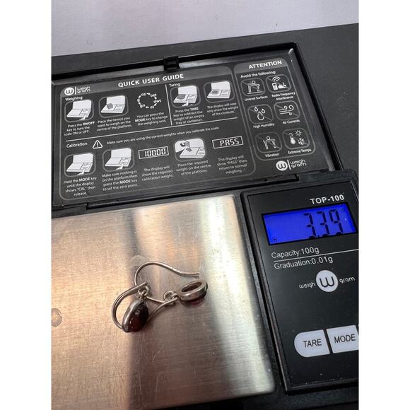 NEW Rubellite sterling silver dangle earrings 3.39 grams - Picture 5 of 11